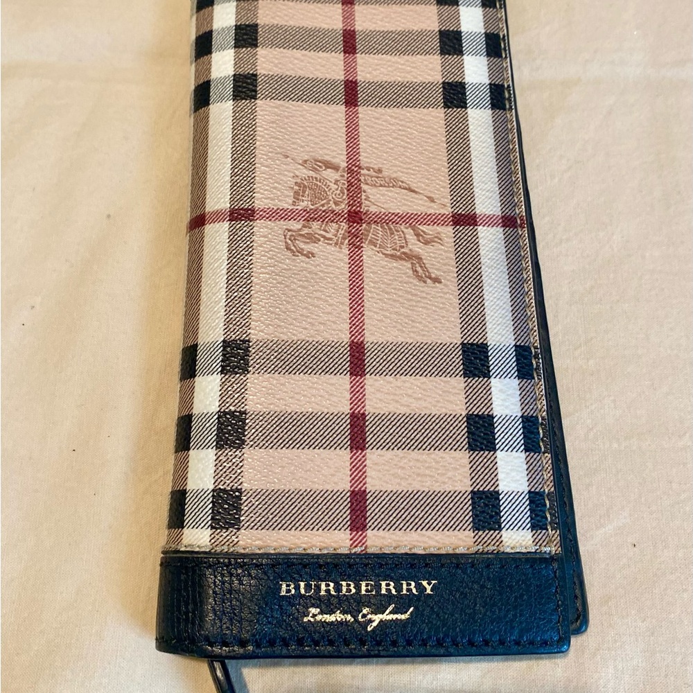 Burberry Haymarket Long Fold Wallet